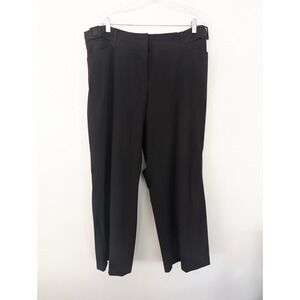 Lane Bryant Plus 18 Petite Wide Leg‎ Black Pants Side Buckle Workwear